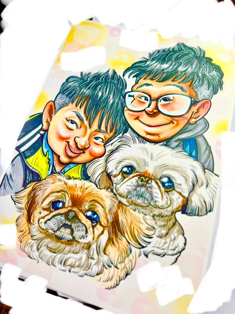 世界で1枚のオーダーメイド似顔絵★★プレミアムver★ウェディングスタイル