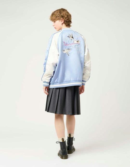 シマエナガ｜刺繍スカジャン 男女兼用 XL