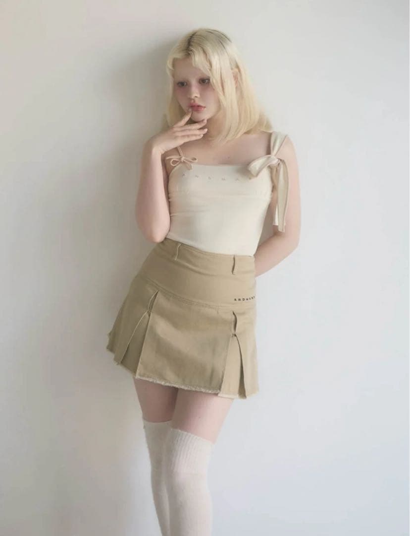 トップス Andmary Bella ribbon tan ivory