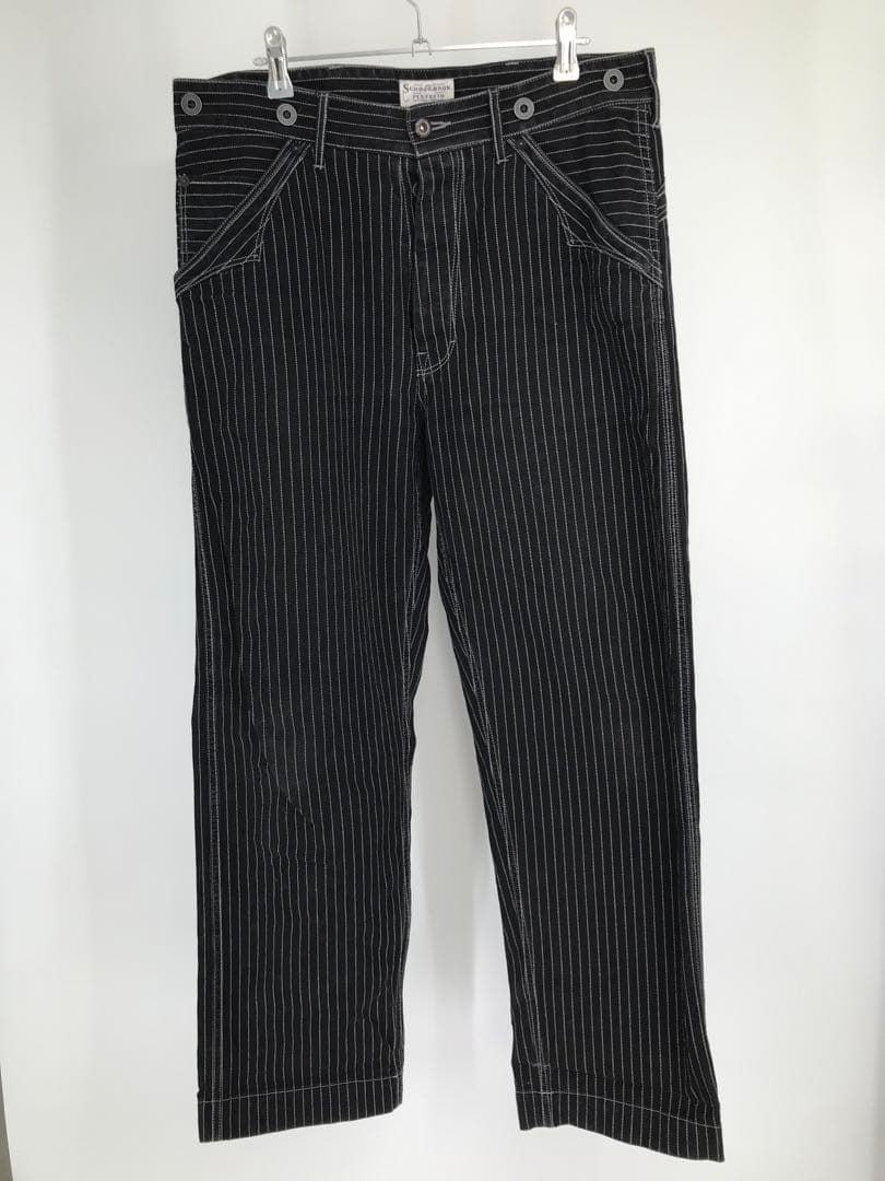 Schott デニムパンツ　34　ブラック　ストライプ