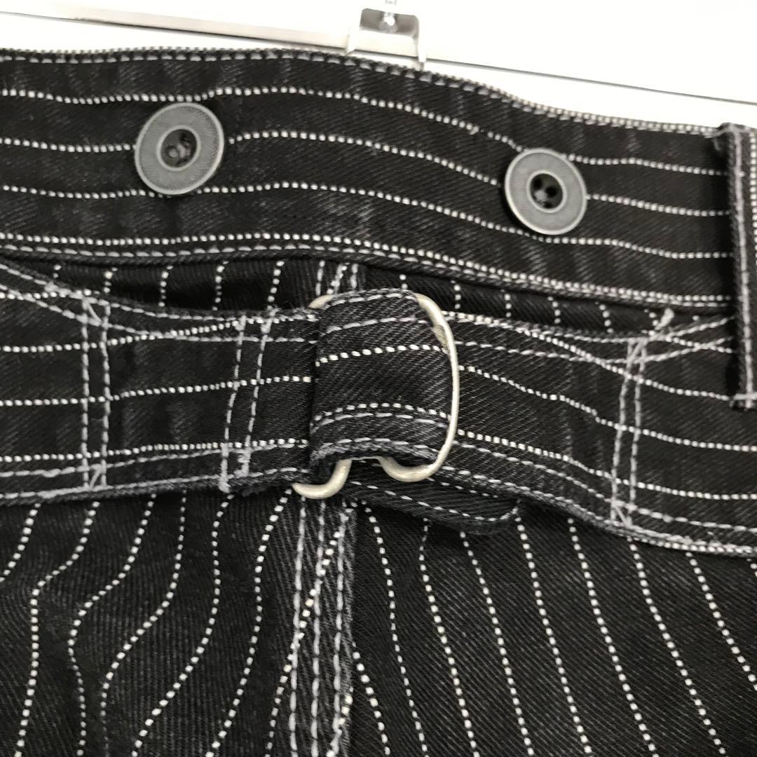 Schott デニムパンツ　34　ブラック　ストライプ