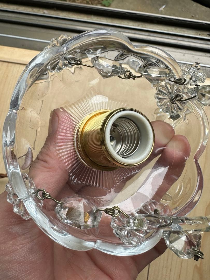 1920年代 フランス アンティーク 雨に濡れた可愛いお花のミニシャンデリア＊