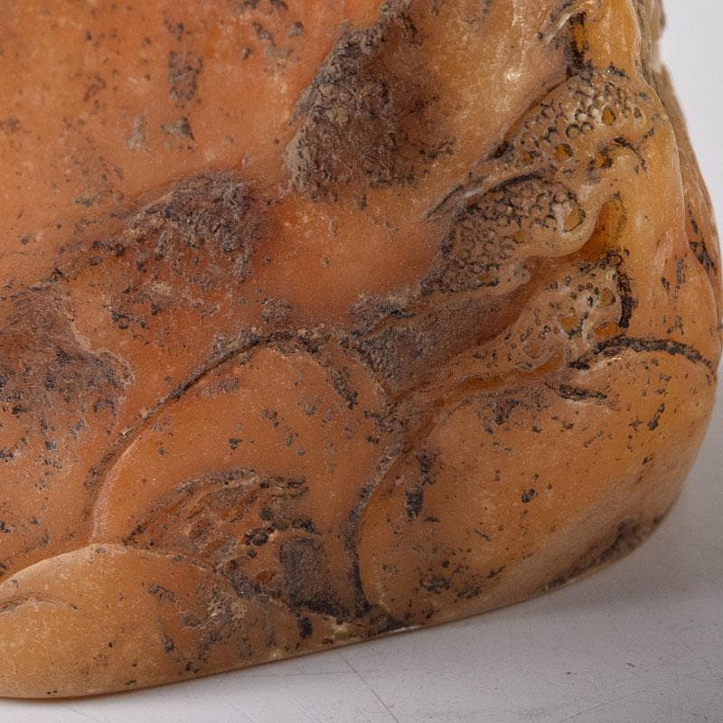 中国　篆刻　玉石田黄石彫刻　山水人物刻　印材　置物　V　R8469