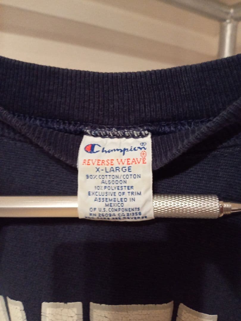 90s 古着　チャンピオン　リバースウィーブ　スウェット　ネイビー　XL