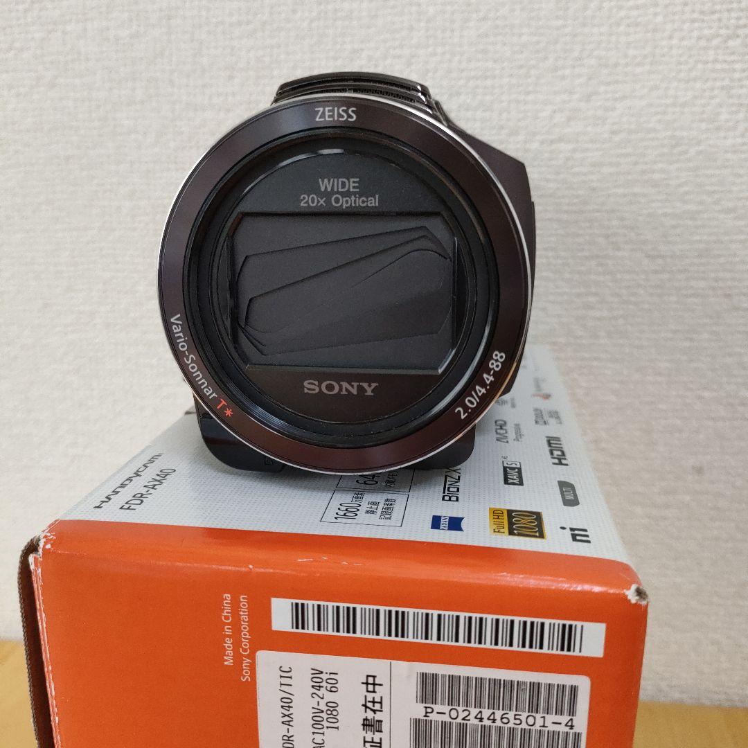 ソニー4Kビデオカメラ SONY FDR-AX40　バッテリー2個