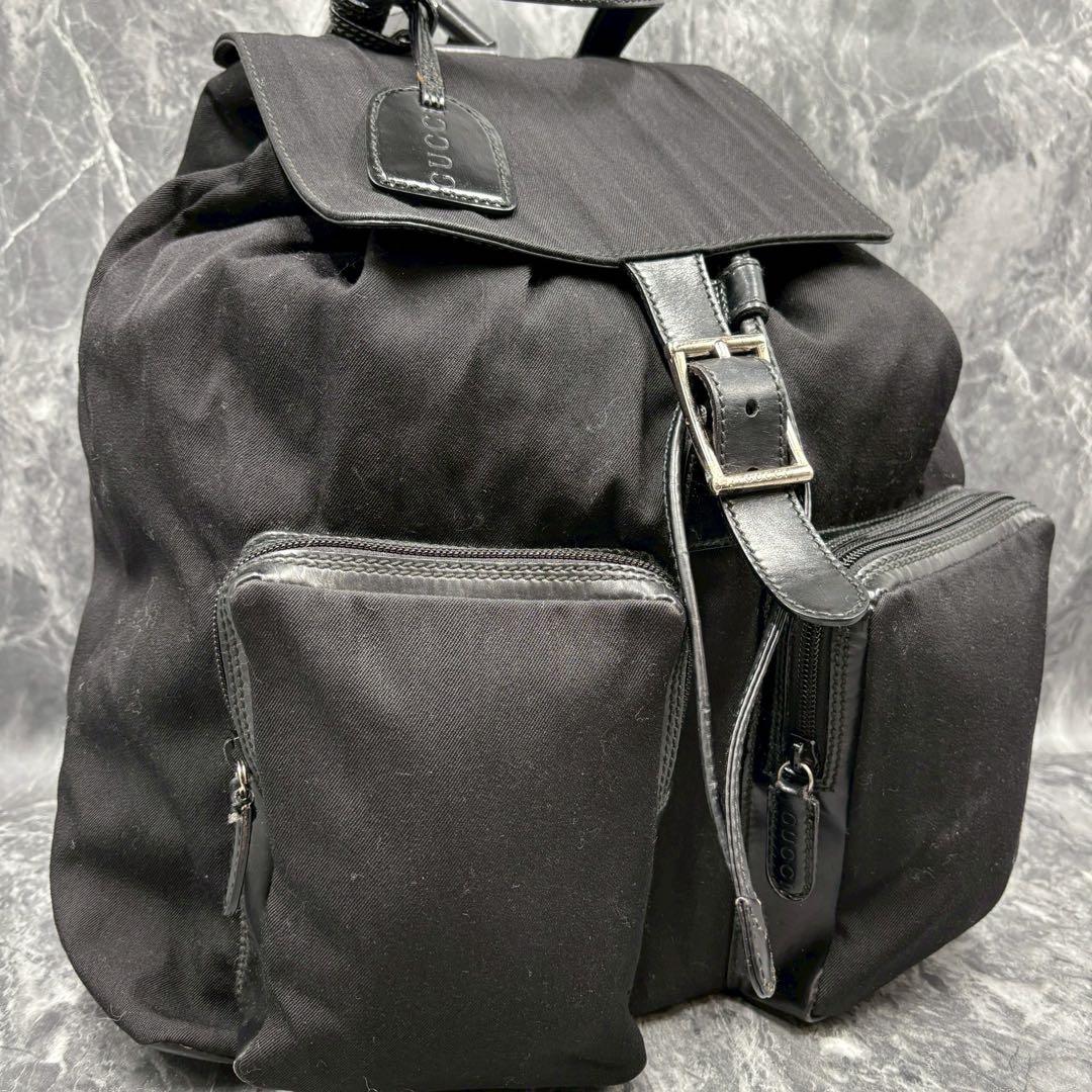 ✨美品✨GUCCI リュック バッグパック レザー ブラック 黒 シルバー金具