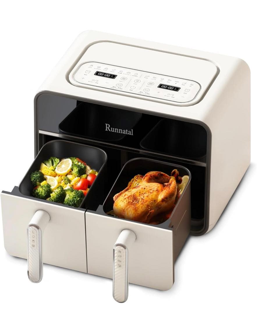 【Runnatal】ノンフライヤー 8L 大容量1-8人用 可視窓 タッチパネル