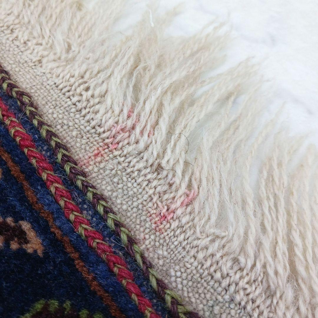 Y2486-1 アフガン絨毯 手織り ウール100% 133×85㎝