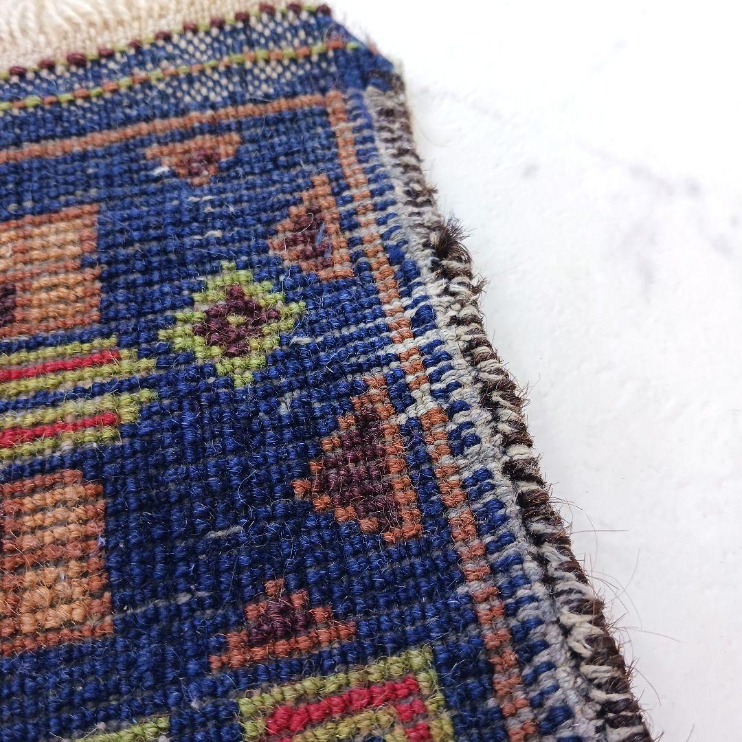 Y2486-1 アフガン絨毯 手織り ウール100% 133×85㎝