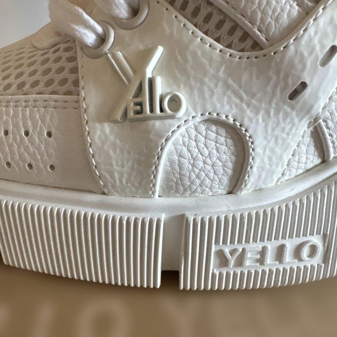 yello イエロ　ホワイト メッシュ スニーカーサンダル ミュール　高ヒールS