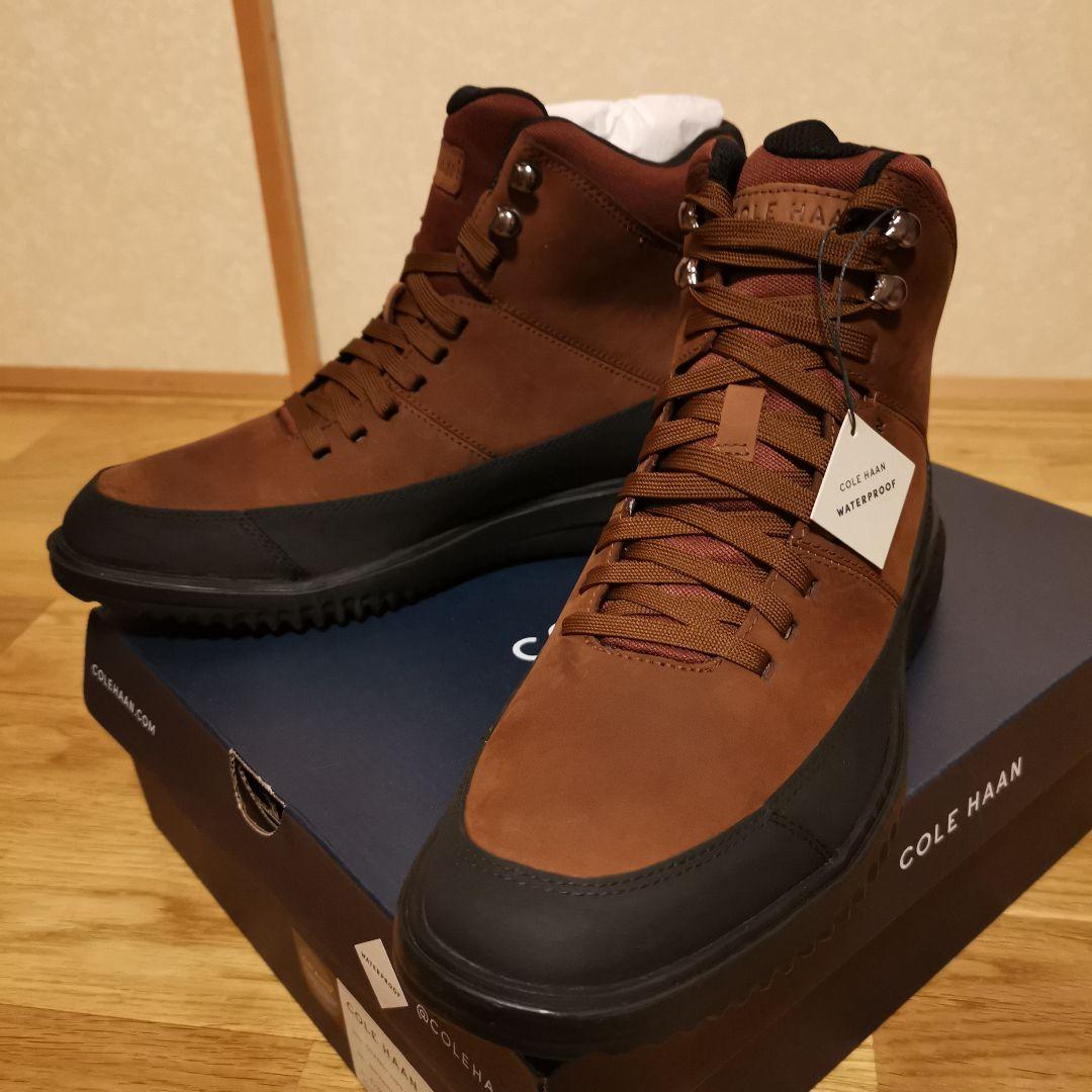 気まぐれ値下 新品)コールハーン GRAND+HIKER WP 茶 25.5