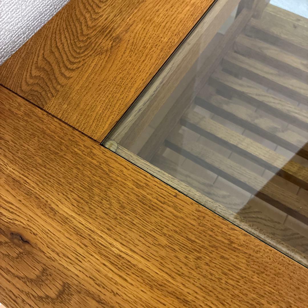 【廃盤】クラッシュゲート　センターテーブル　天然木 ガラス リビングテーブル