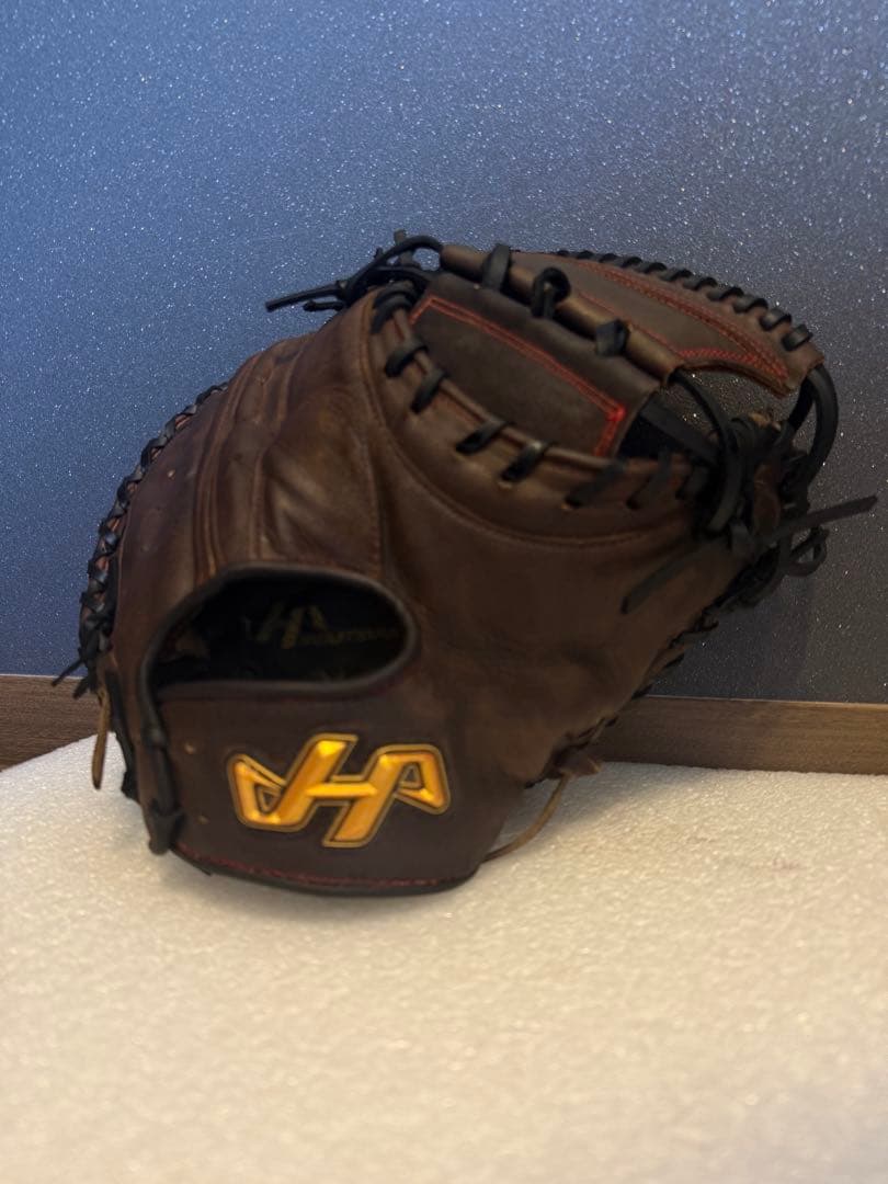 ★即戦力★ ハタケヤマ 一般硬式用 キャッチャーミット 全紐 ウェブ ヘリ革交換