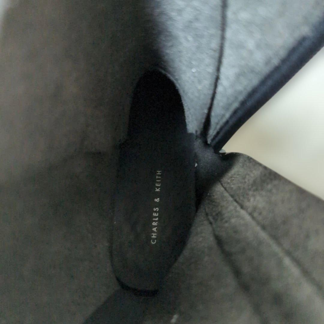 ✧美品【チャールズ＆キース】レースアップブーツ黒　厚底　チェーン　24.5