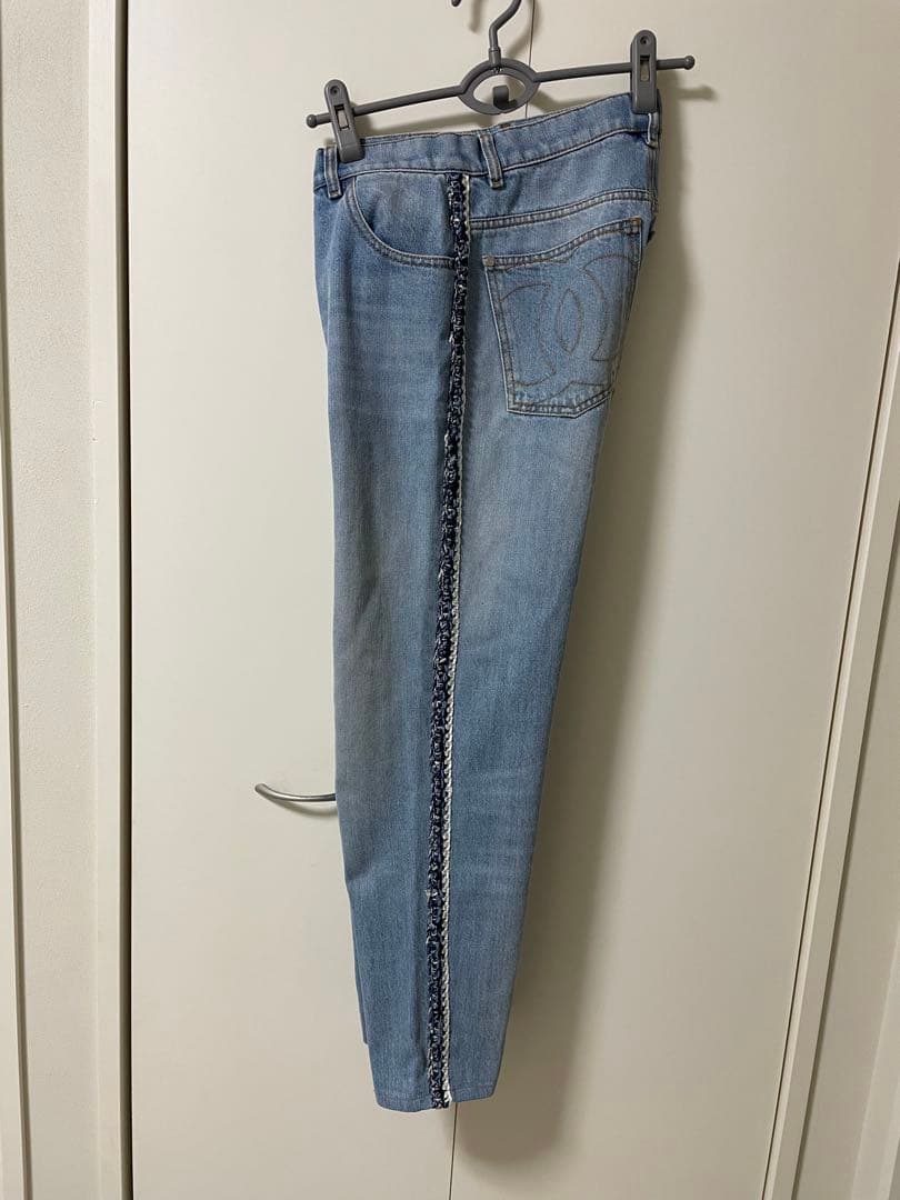 CHANEL シャネル ココステッチ ツイードラインデニムパンツ