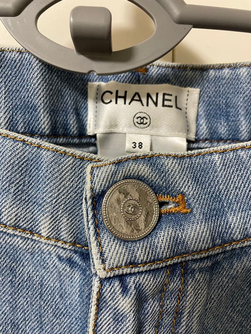 CHANEL シャネル ココステッチ ツイードラインデニムパンツ