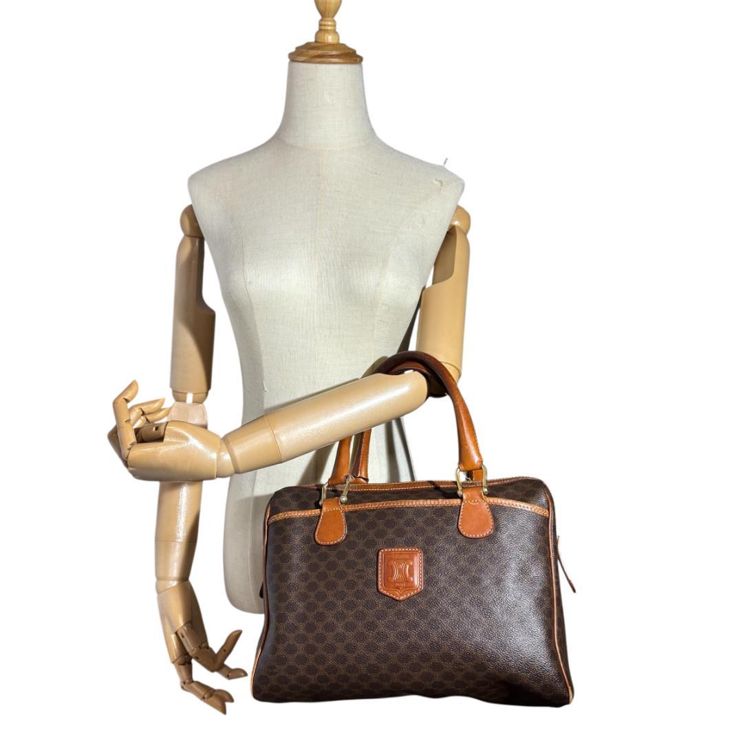 CELINE セリーヌ マカダム　レザー　ボストンバッグ　ハンドバッグ