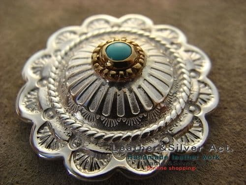専用ターコイズシルバーコンチョ　シルバー925 真鍮　ブラス　トルコ石