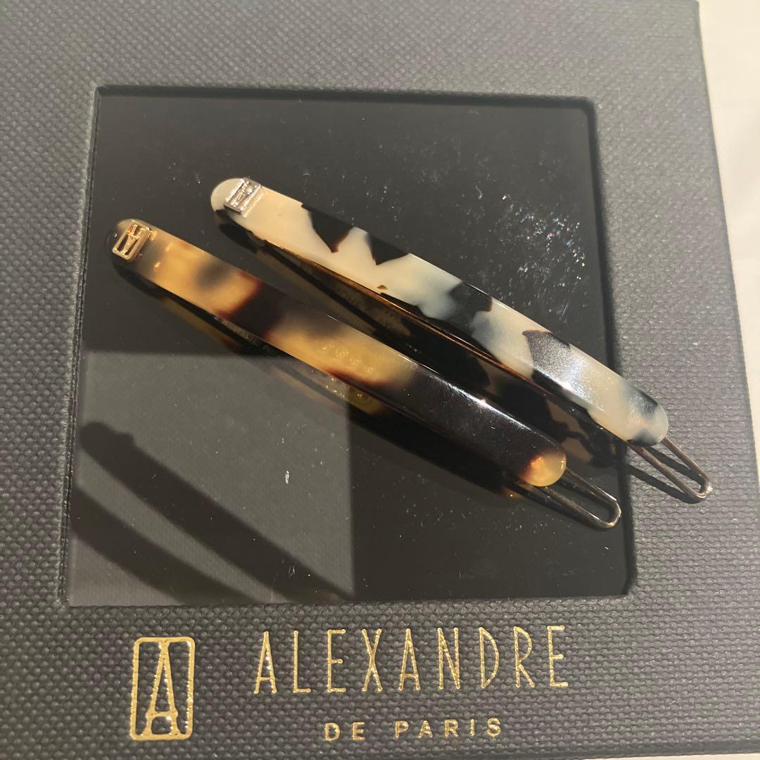 【新品未使用】ALEXANDRE DE PARIS べっこう柄ヘアピン2本セット
