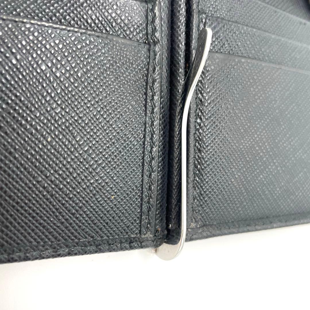 【超美品】PRADA プラダ サフィアーノ トライアングル マネークリップ