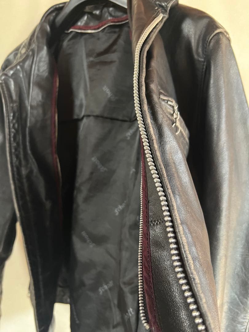 【古着】レザー シングルライダースジャケット
