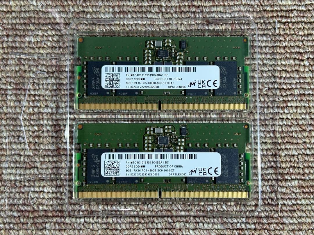 DDR5 SODIMM 4800 16GB ノートPC ベアボーン