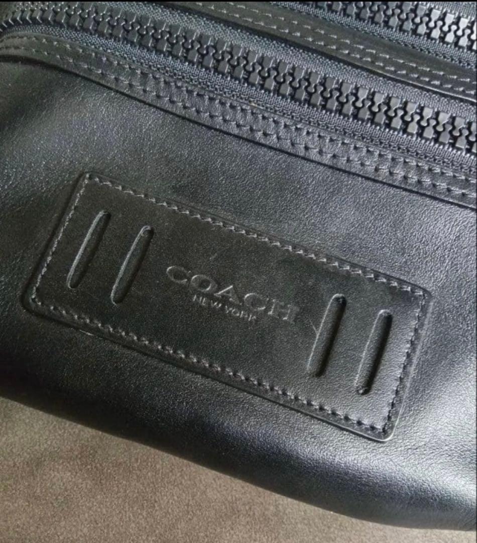 COACH/コーチ メンズ／レディース ブラック ボディバッグ ウエストポーチ
