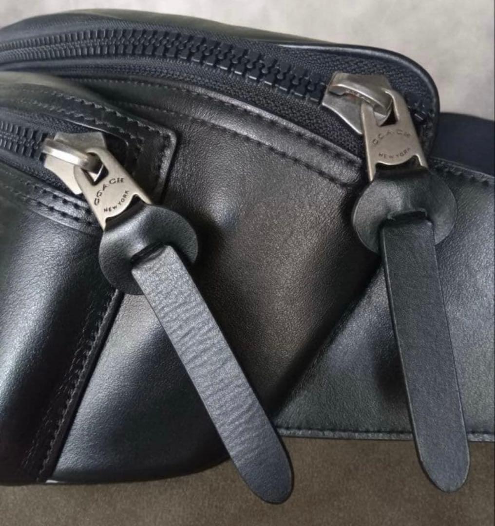 COACH/コーチ メンズ／レディース ブラック ボディバッグ ウエストポーチ