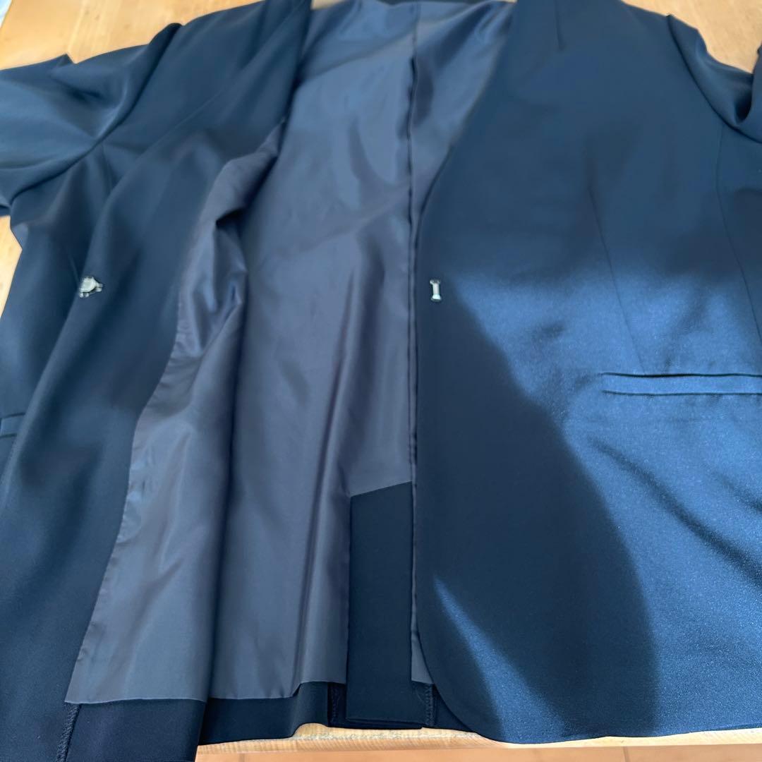 極美品！大きいサイズ23号Alottaネイビー　Vネックノーカラーパンツスーツ