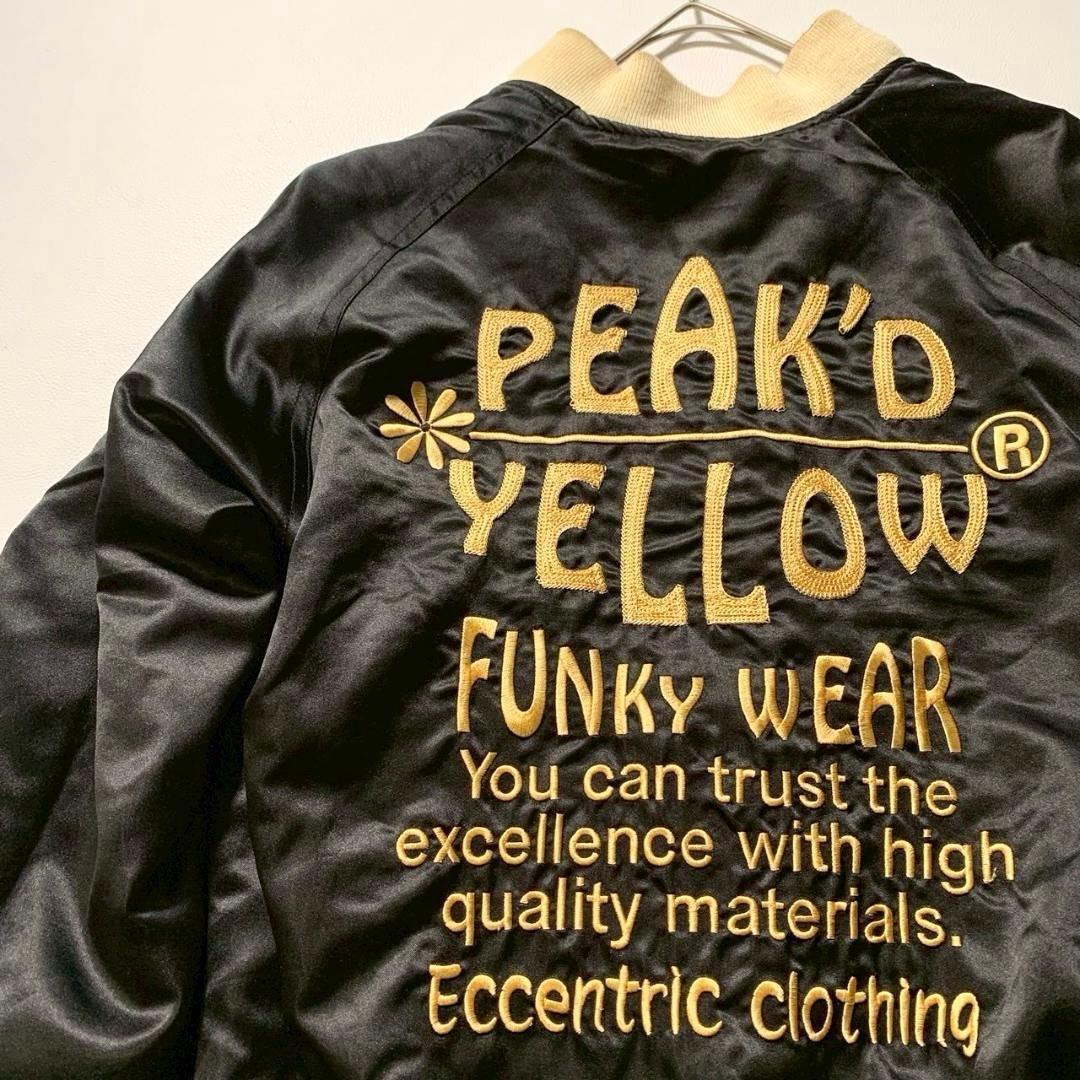 【キヨ】PEAK’D YELLOW スカジャン ベロア 刺繍 リバーシブル