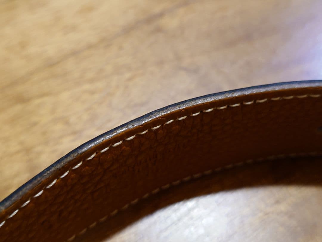 ■いちご■HERMES リバーシブルベルト93cm ブラックxキャメル