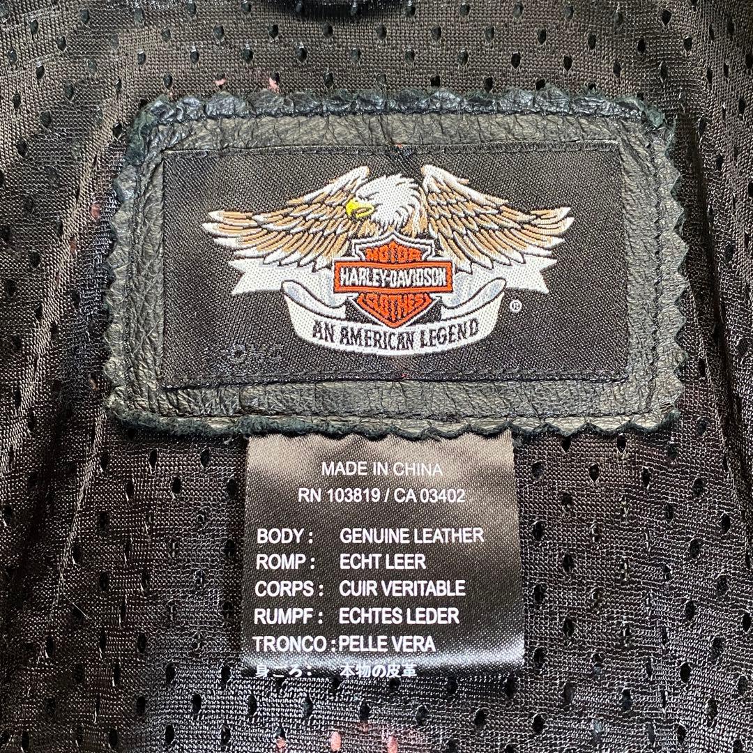 希少♡ハーレーダビッドソン シングルライダースジャケット ワッペン 刺繍