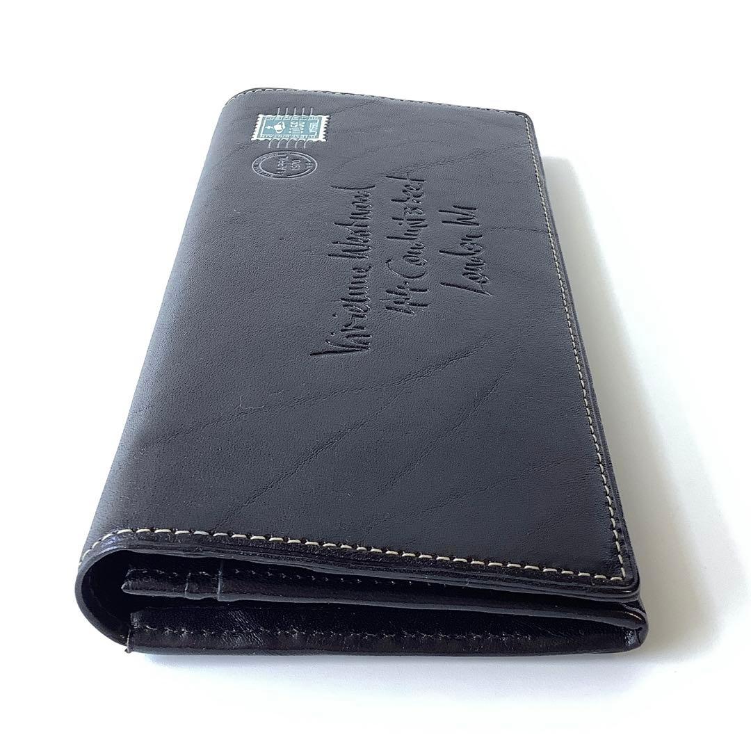 新品 ★ヴィヴィアンウエストウッド★エンベロープかぶせ長財布 スタンプ★ブラック