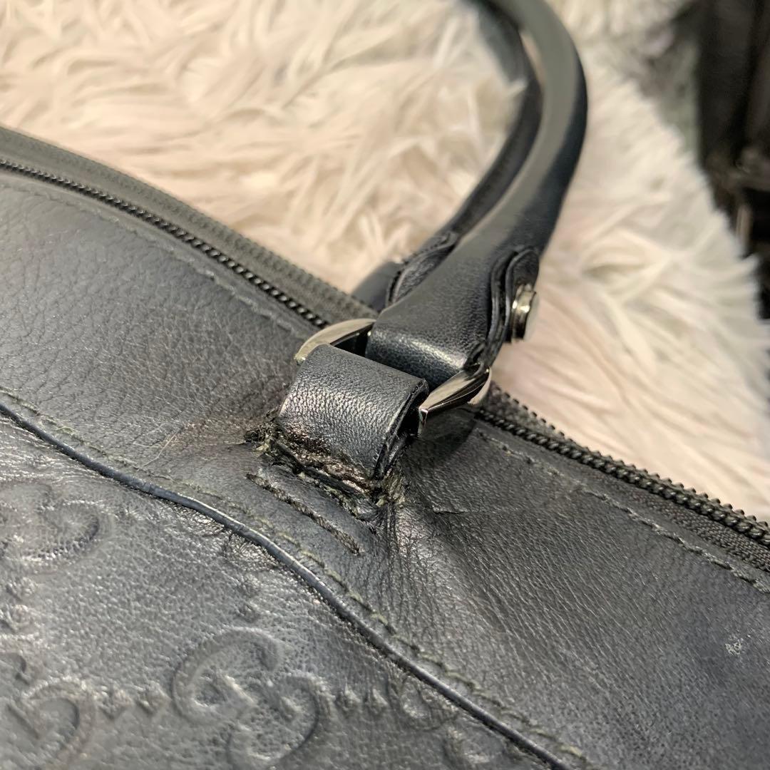 GUCCI グッチ アビー シマレザー トートバッグ ショルダーバッグ レザー