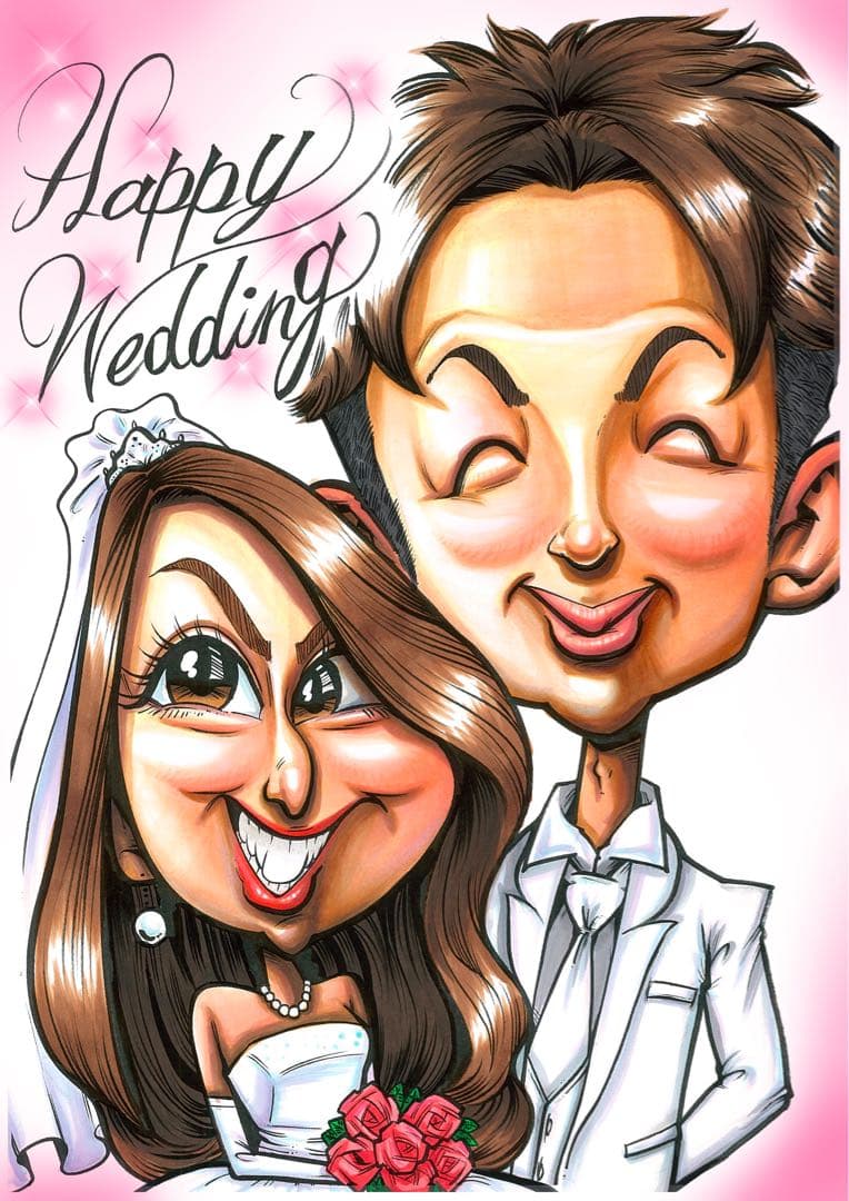 世界で1枚のオーダーメイド似顔絵★プレミアムver★結婚式