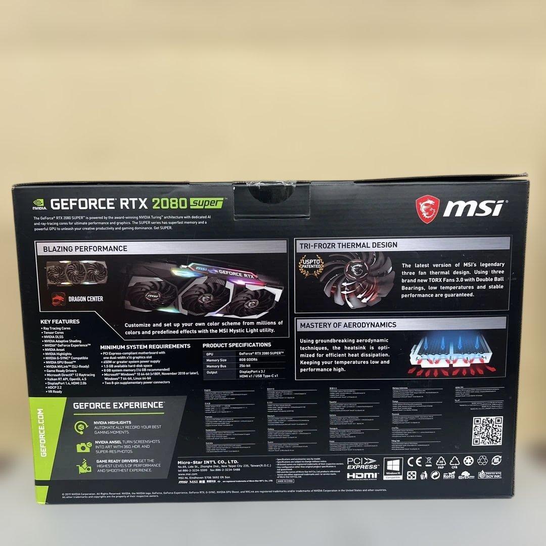グラフィックボード・グラボ・ビデオカード 601296 MSI GeForce RTX2080 SUPER