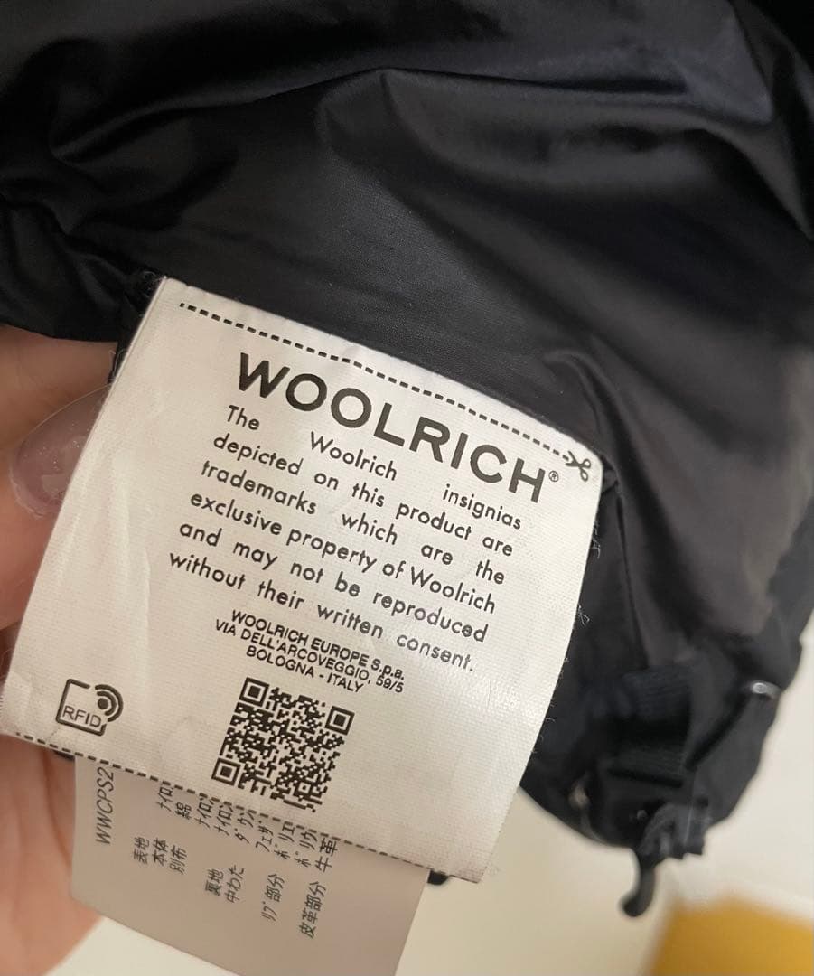 ウールリッチ ダウンジャケット Ws LOGO JACKET ブラック XS