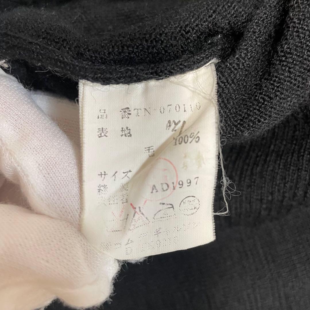 希少 美品 トリココムデギャルソン ウール 丸襟 デザイン カーディガン 黒