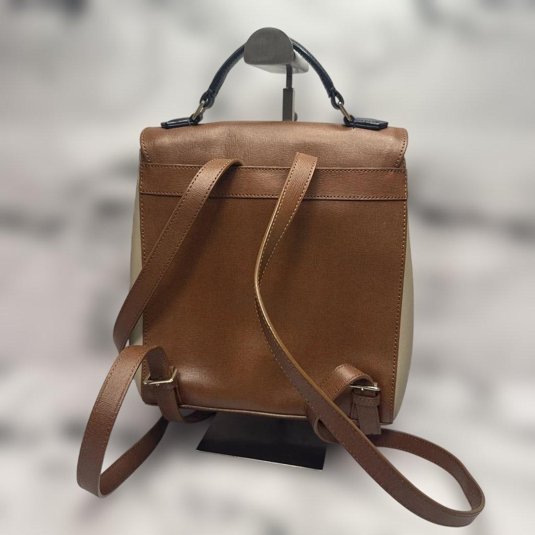 (美品)大人気、ポールスミス、リュック、オールレザー、シボ革、人気色、茶、グレー