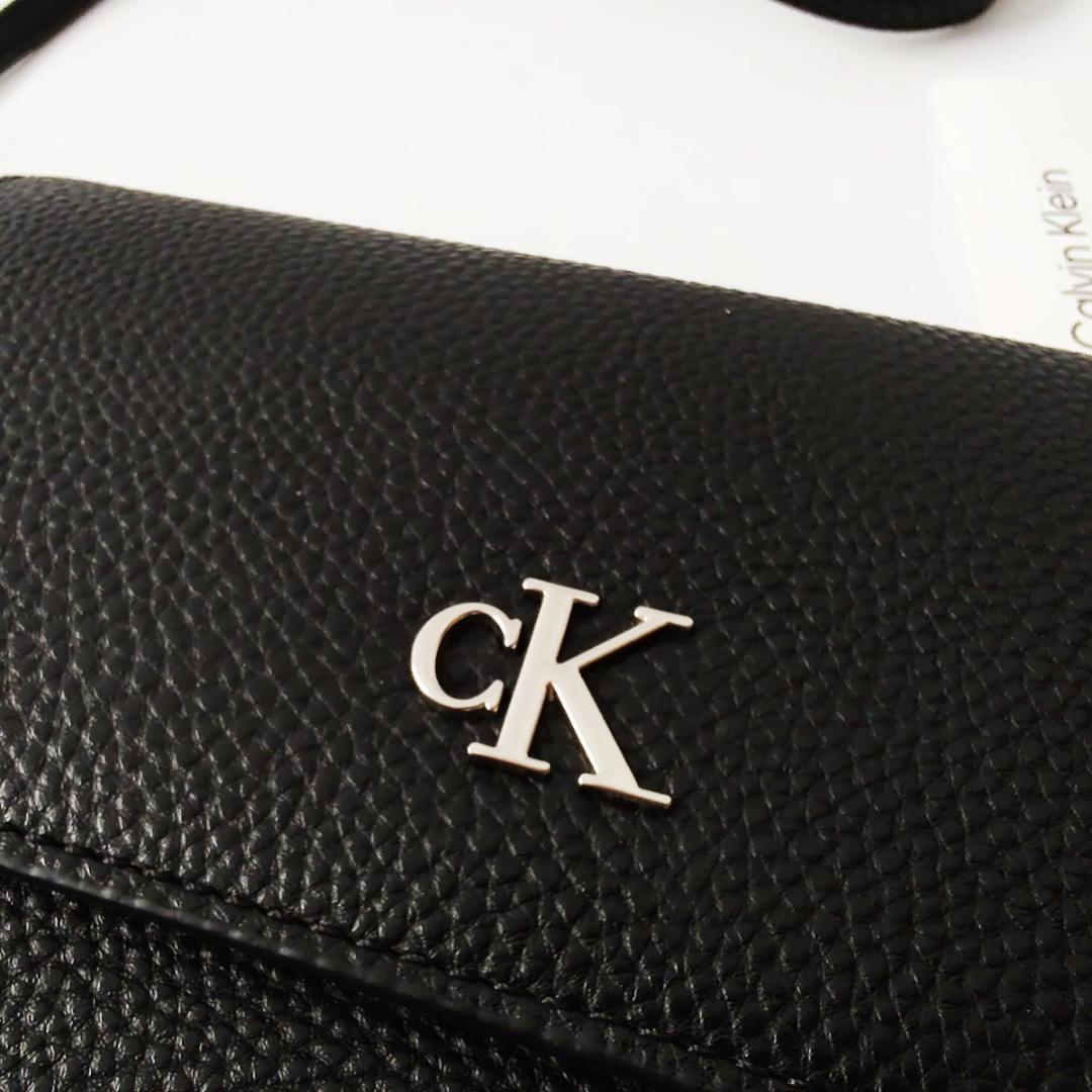 【新品】CK ロゴ カルバンクライン チェーン クロスボディバッグ ブラック