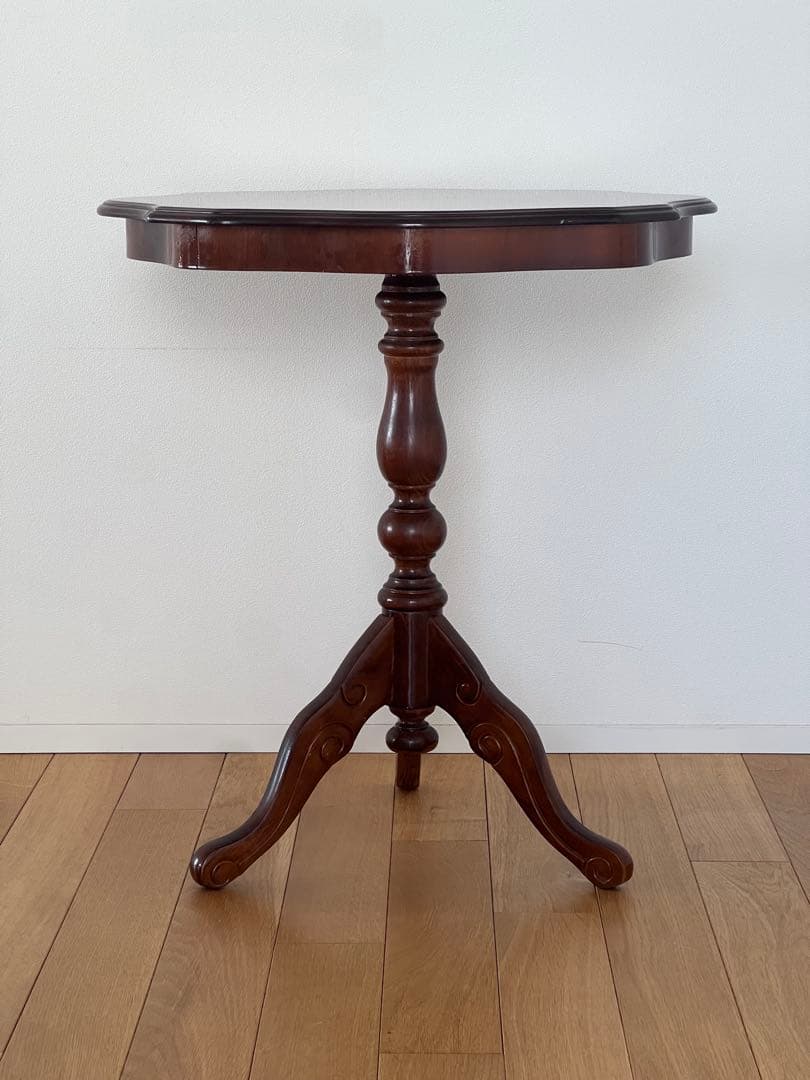 象嵌細工 コーヒーテーブル サイドテーブル 飾り台 波型天板 アンティーク