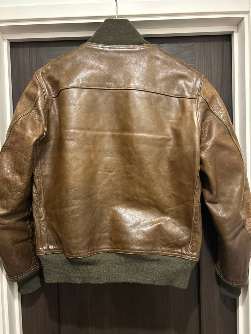 m*a様 激渋　FREEWHEELERS 37j1 オリーブ　レザージャケット