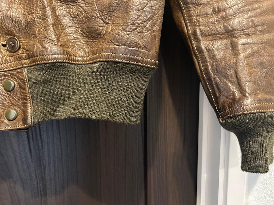 m*a様 激渋　FREEWHEELERS 37j1 オリーブ　レザージャケット