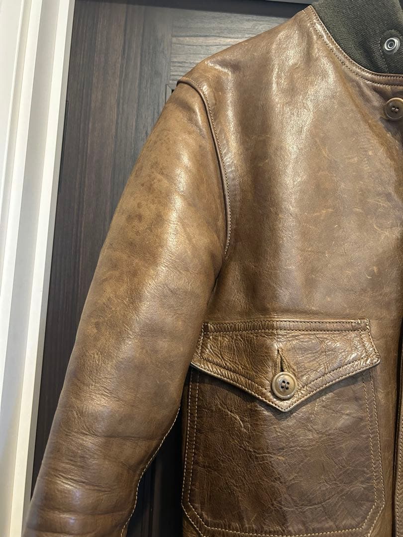 m*a様 激渋　FREEWHEELERS 37j1 オリーブ　レザージャケット