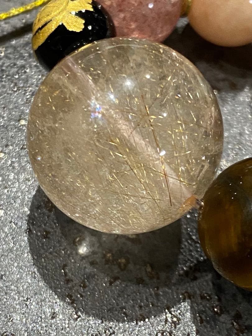 天然石ストラップ　大玉