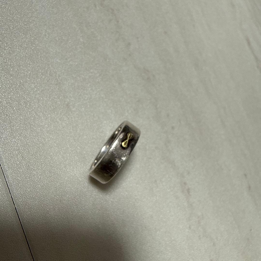 WAKAN SILVER SMITH R-22 K18マーク付き平打ちリング