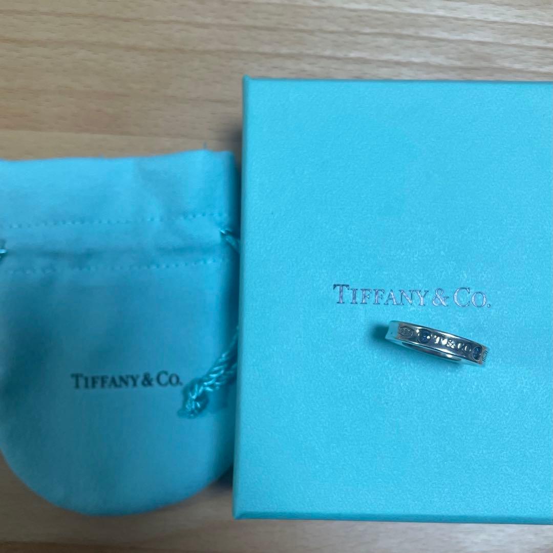 TIFFANY&Co.1837ナローリングモンタナサファイア2石　10号