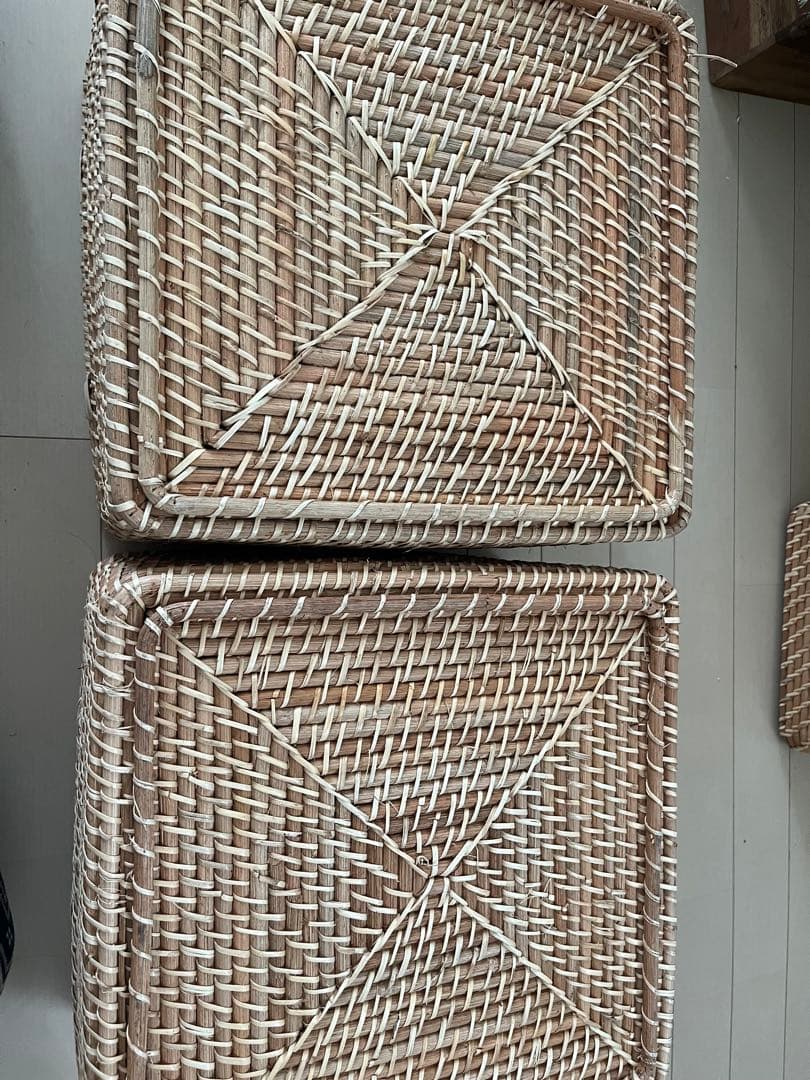 無印良品　重なるラタン　8点セット（うち4点蓋付）