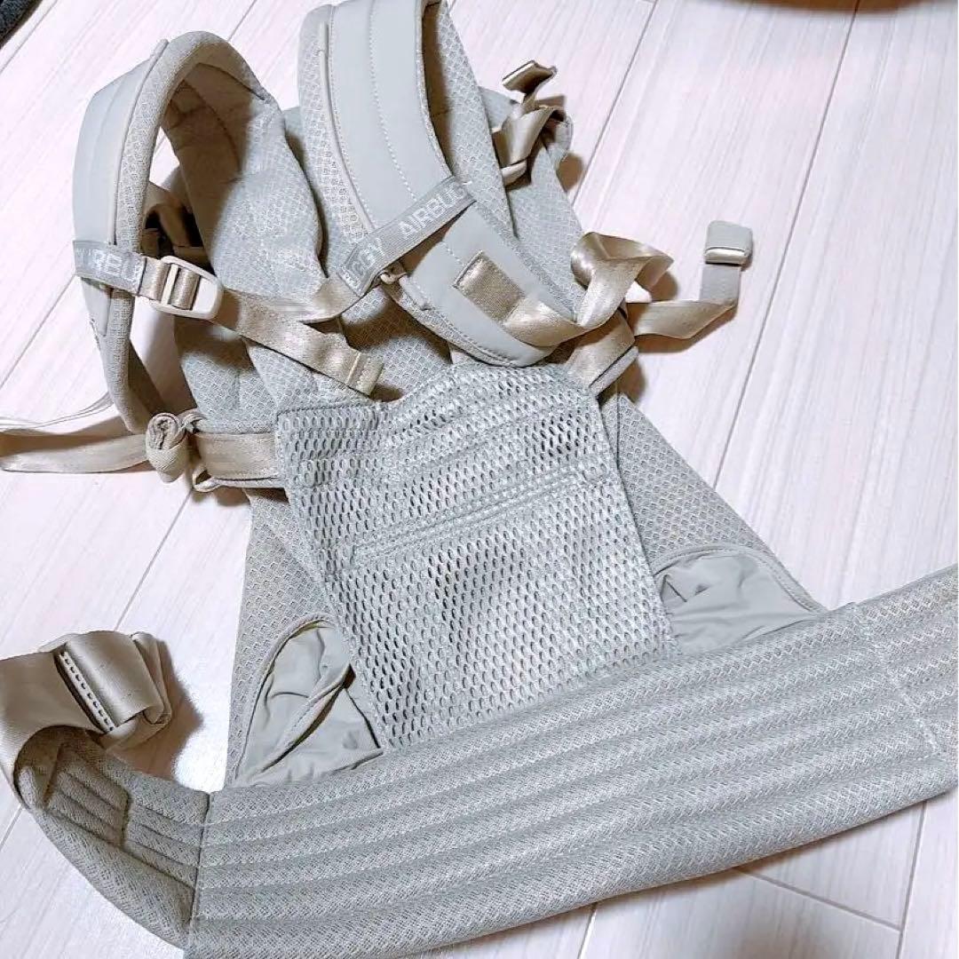 箱無し★美品★エアバギー　抱っこ紐 サンドアッシュ　スタッフバック・ベルトカバー