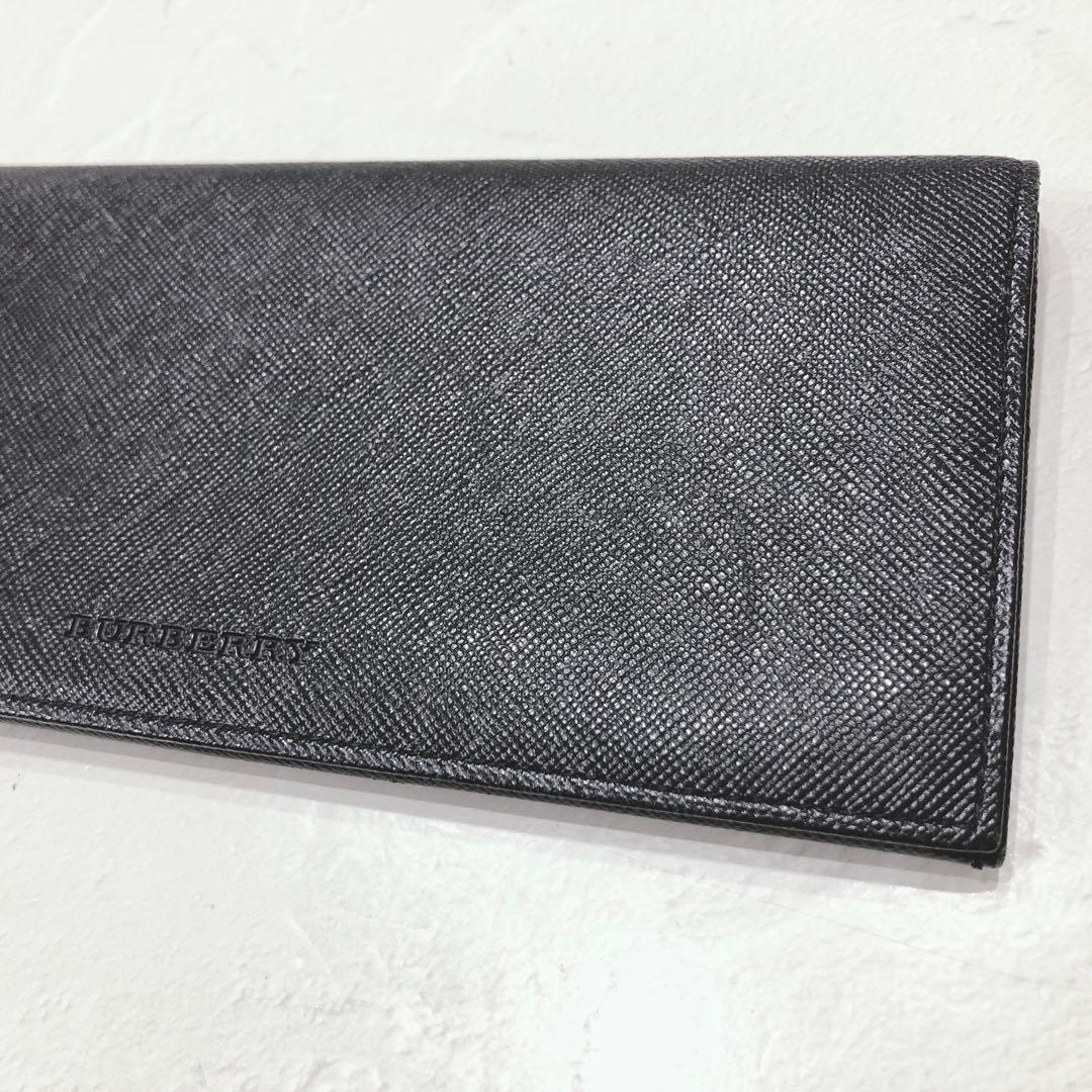 ☆美品☆ BURBERRY バーバリー 長財布 ブラック レザー シンプル ロゴ